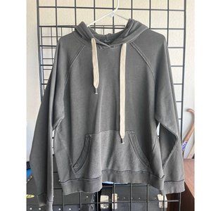 Women’s Washed Out Black Heritage Fleece Seamed Sweatshirt Long Sleeve Pullover